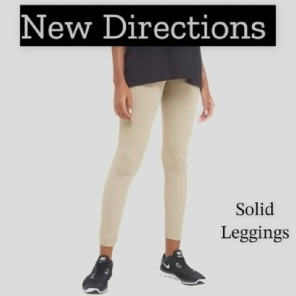 NEW Directions Women's Solid Leggings in Taupe-Mushroom